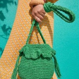 New! Rhode x Target collab woven green purse with adjustable strap.